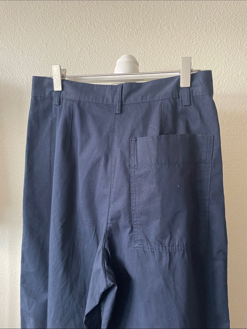 COS Navy Cotton Cropped Barrel Leg Utility Pants EU 34 - Picture 8 of 9